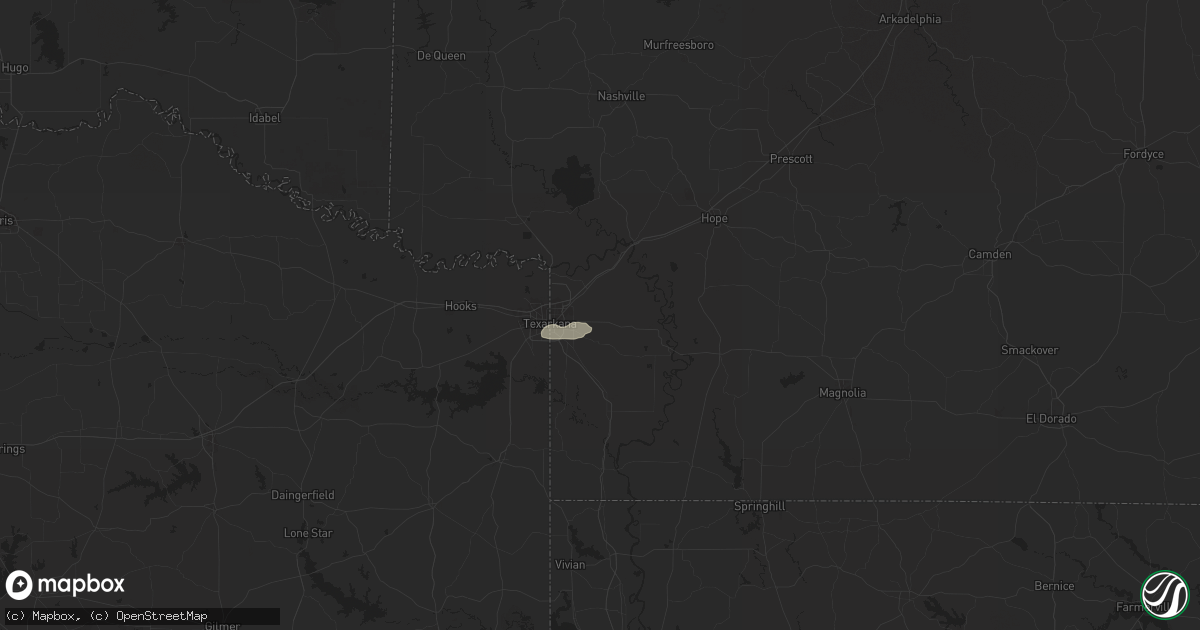 Hail map in Texarkana, AR on July 31, 2025