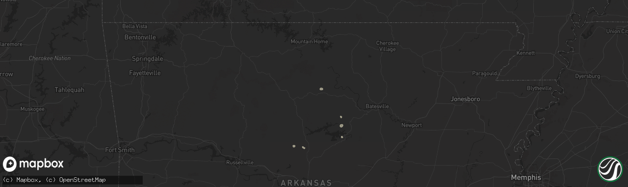 Hail map in Timbo, AR on July 31, 2025