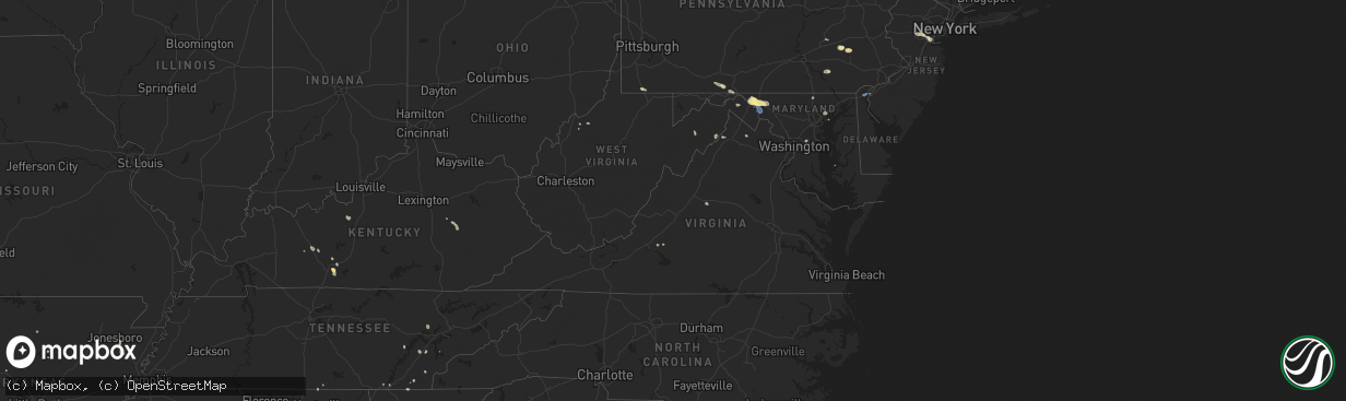 Hail map in Virginia on July 31, 2025