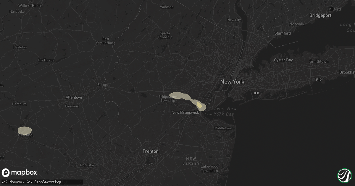 Hail map in Warren, NJ on July 31, 2025