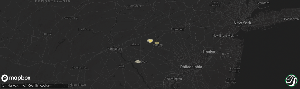 Hail map in Wernersville, PA on July 31, 2025