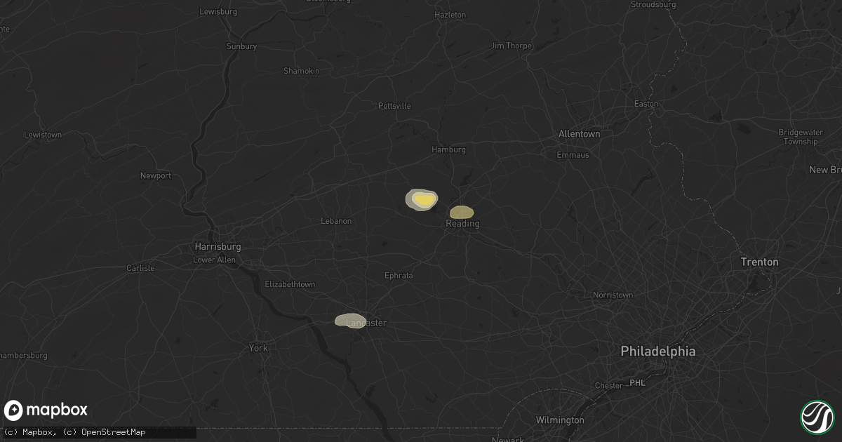 Hail map in Wernersville, PA on July 31, 2025