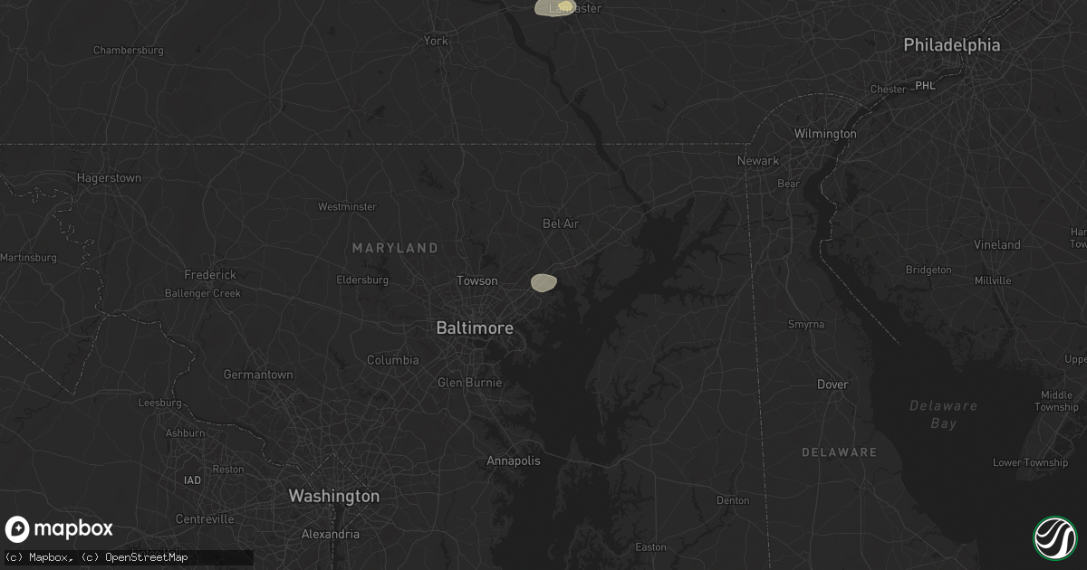 Hail map in White Marsh, MD on July 31, 2025
