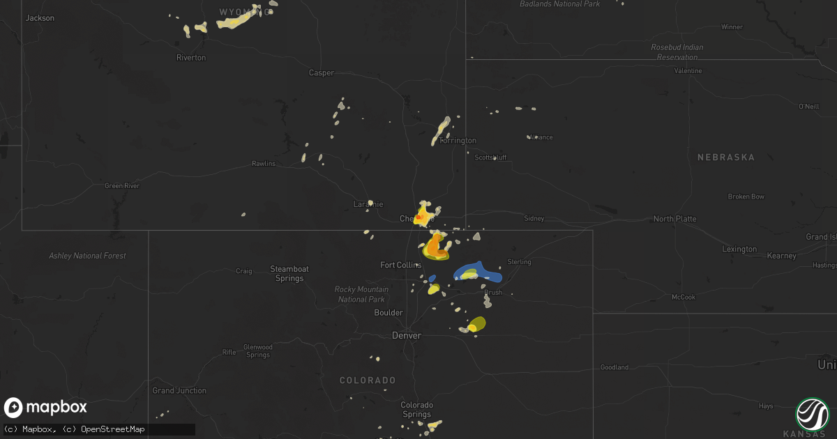 Hail map on July 31, 2025