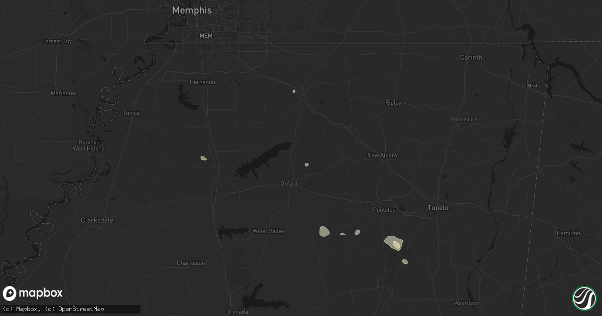 Hail map in Abbeville, MS on July 31, 2026