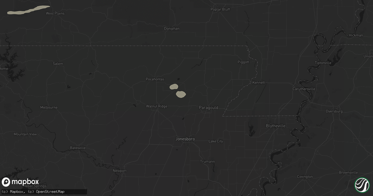 Hail map in Beech Grove, AR on July 31, 2026