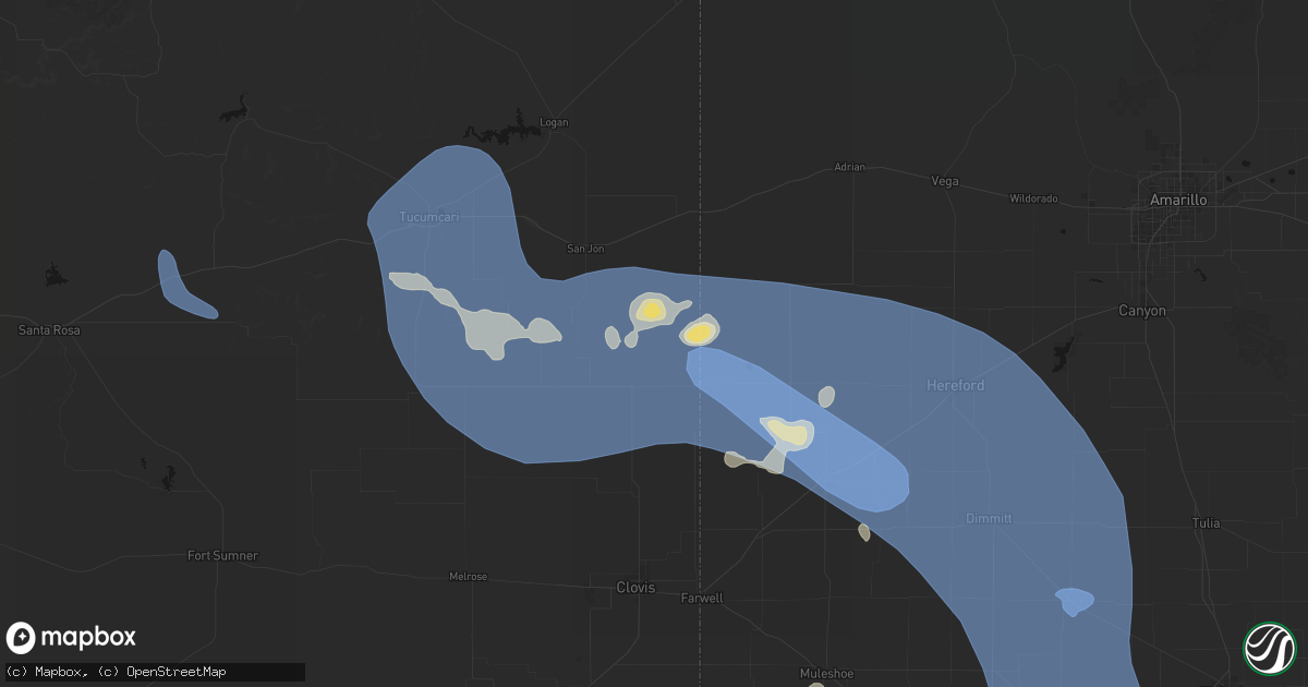 Hail map in Broadview, NM on July 31, 2026
