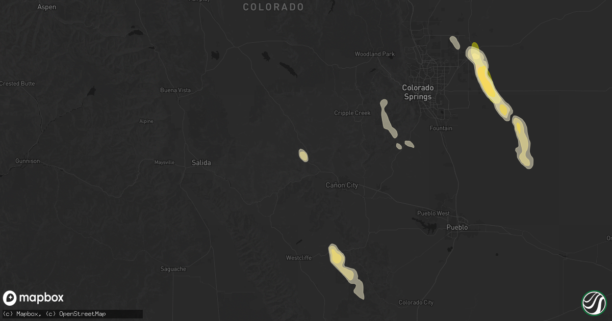 Hail map in Canon City, CO on July 31, 2026