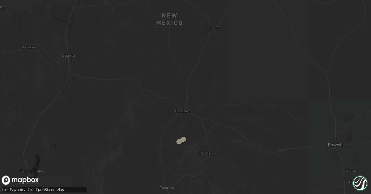 Hail map in Carrizozo, NM on July 31, 2026