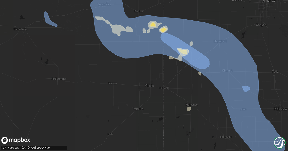 Hail map in Clovis, NM on July 31, 2026