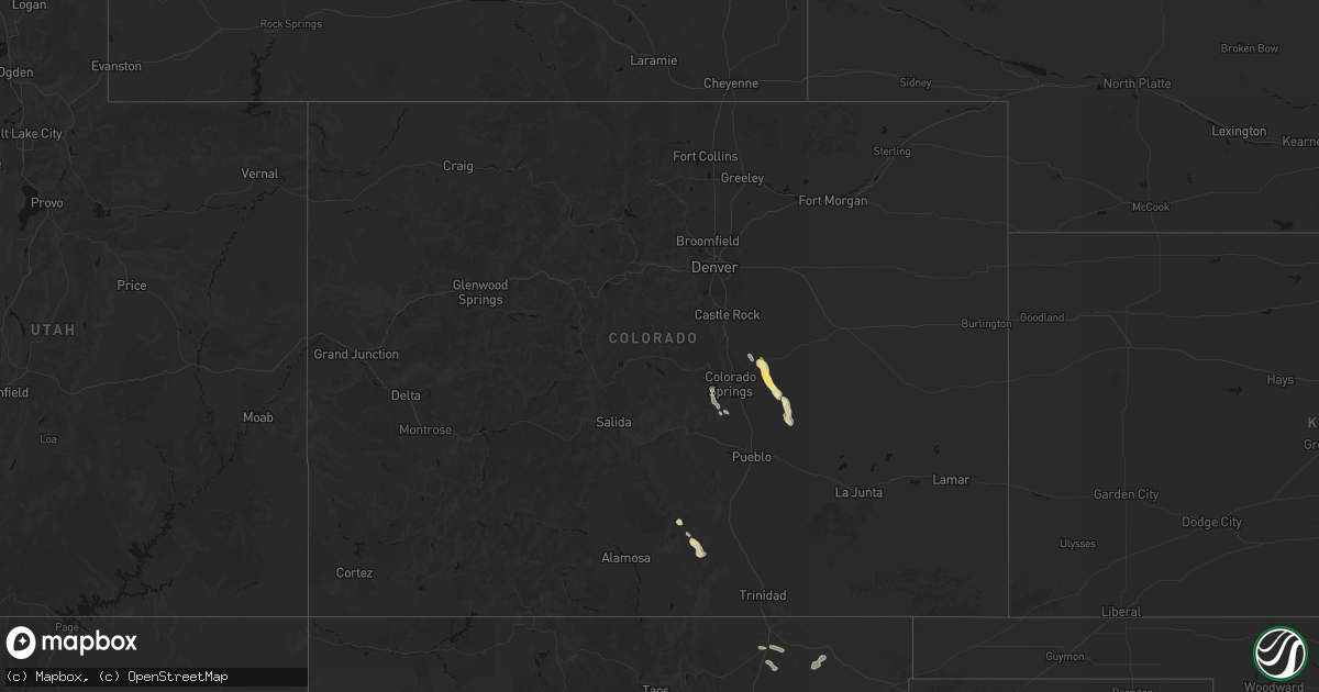 Hail map in Colorado on July 31, 2026