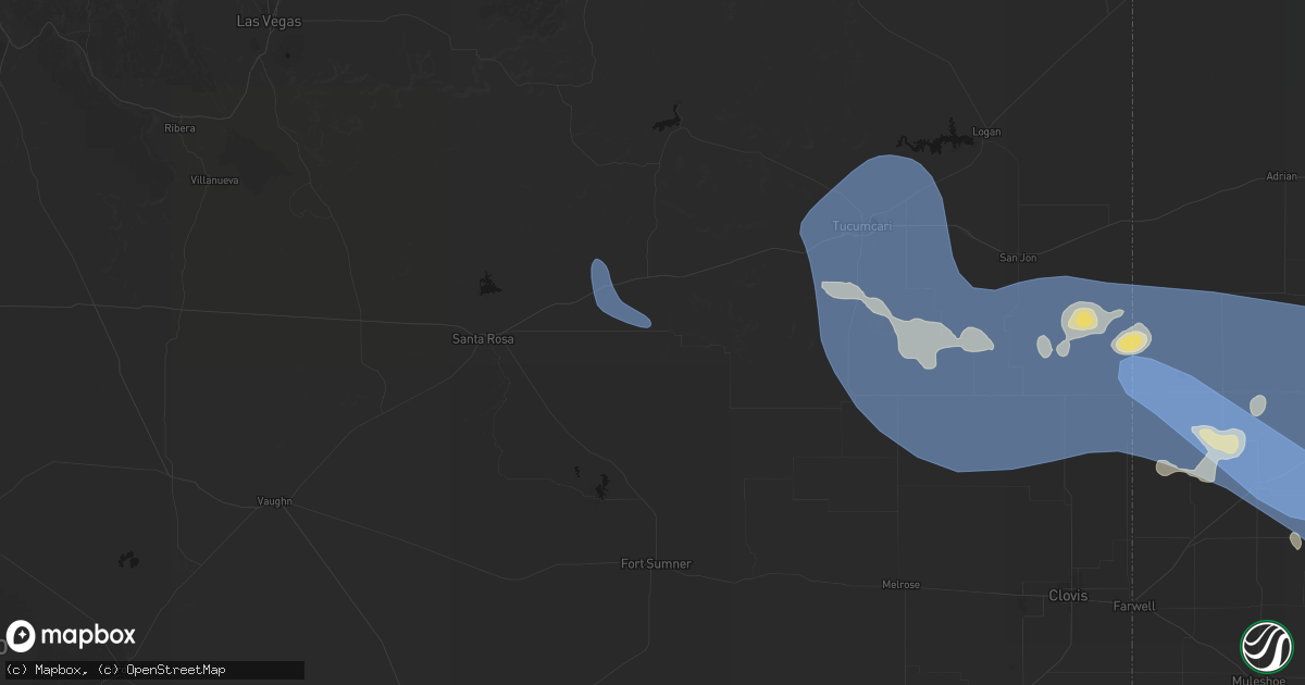 Hail map in Cuervo, NM on July 31, 2026