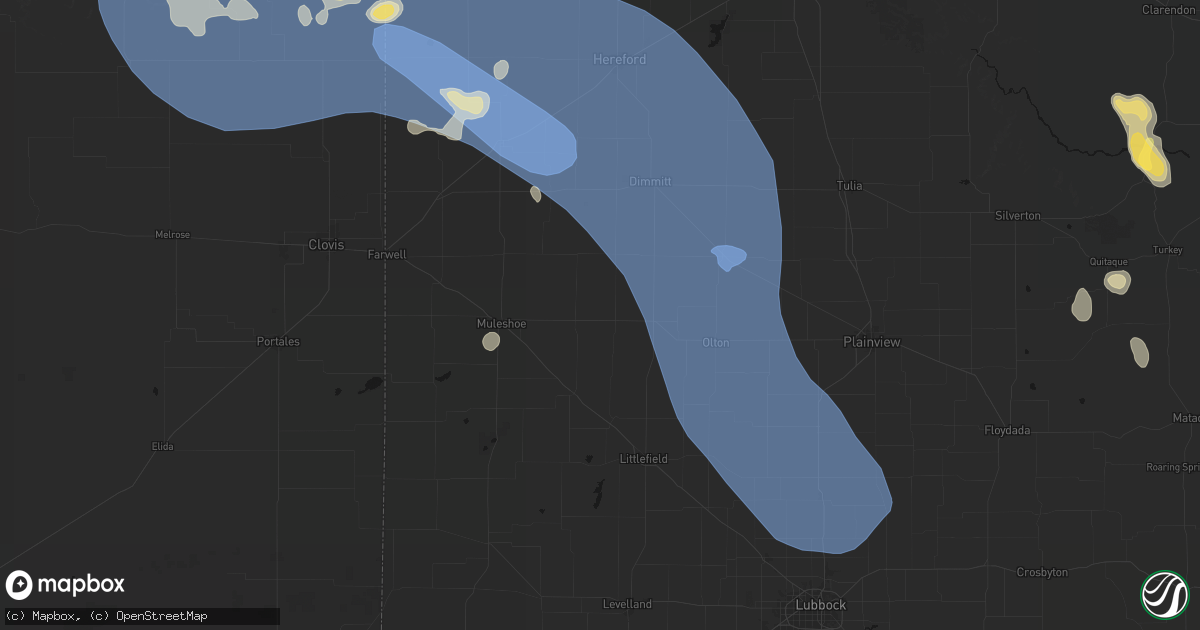 Hail map in Earth, TX on July 31, 2026