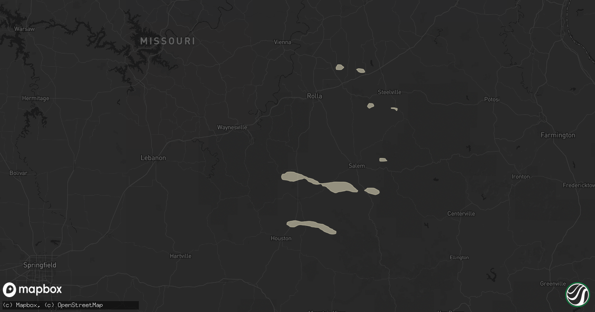Hail map in Edgar Springs, MO on July 31, 2026