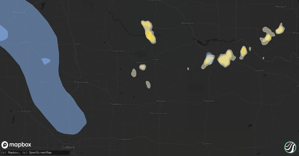 Hail map in Flomot, TX on July 31, 2026