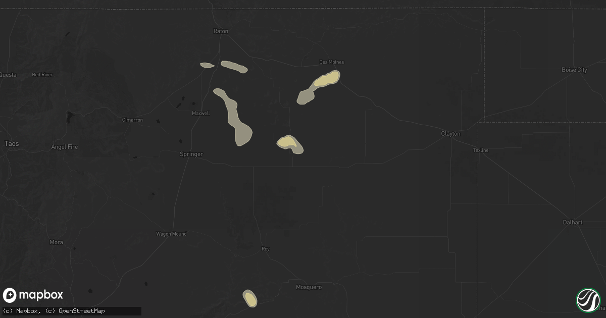 Hail map in Gladstone, NM on July 31, 2026