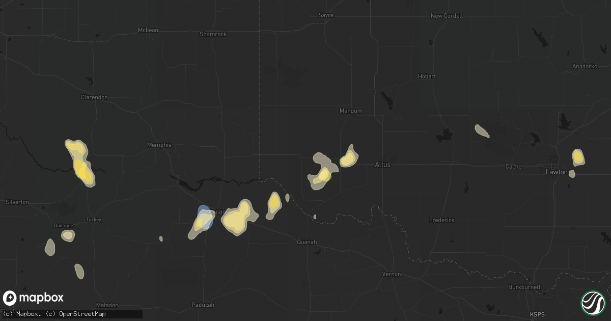 Hail map in Gould, OK on July 31, 2026