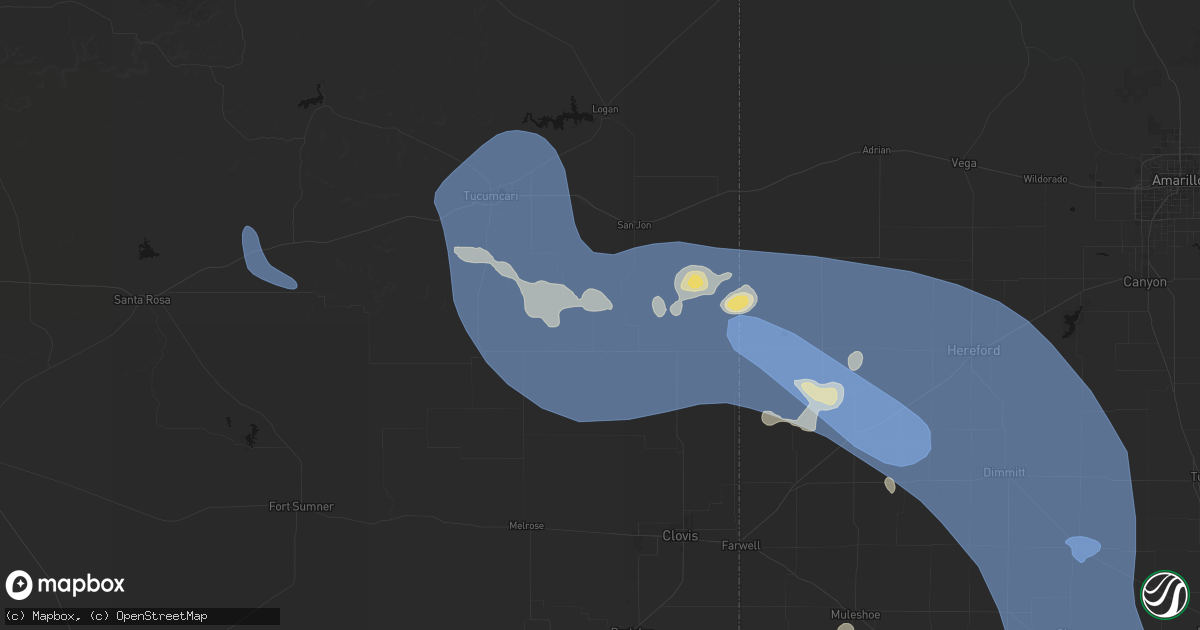 Hail map in Grady, NM on July 31, 2026