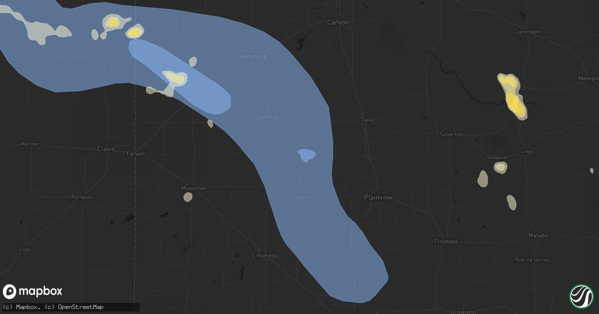 Hail map in Hart, TX on July 31, 2026