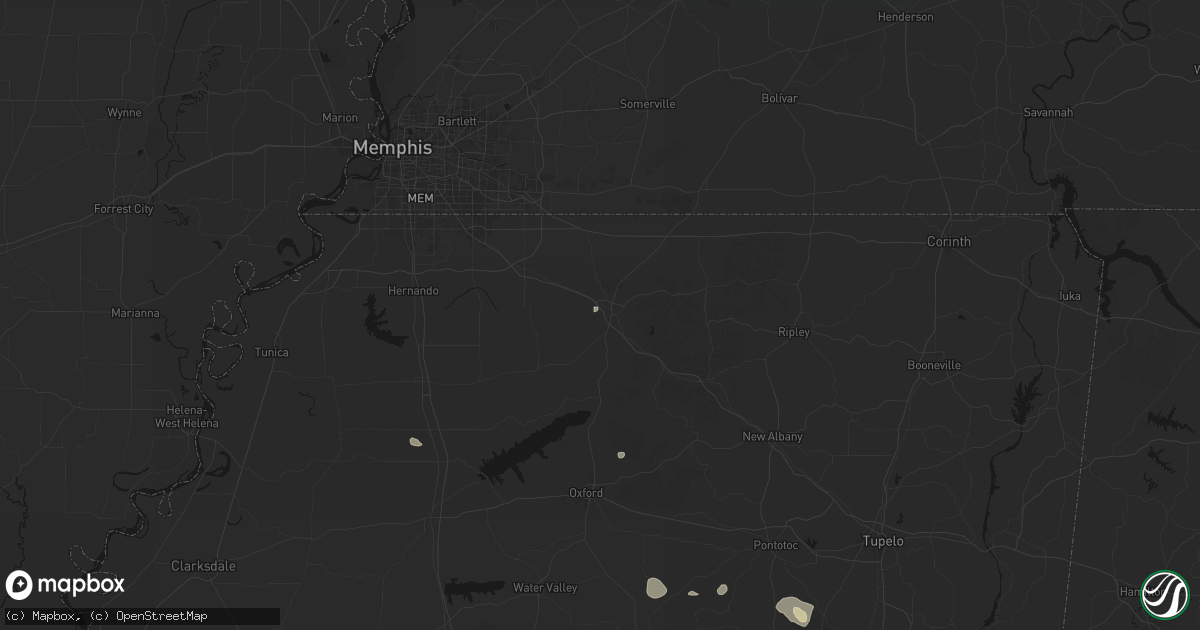Hail map in Holly Springs, MS on July 31, 2026