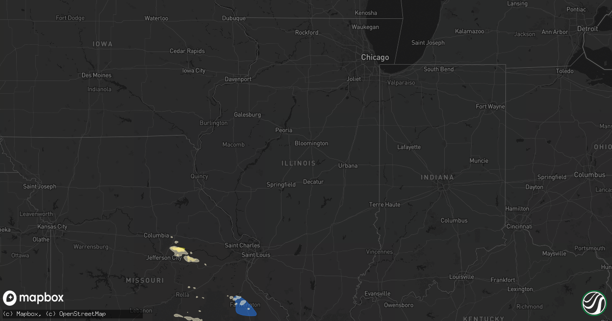 Hail map in Illinois on July 31, 2026