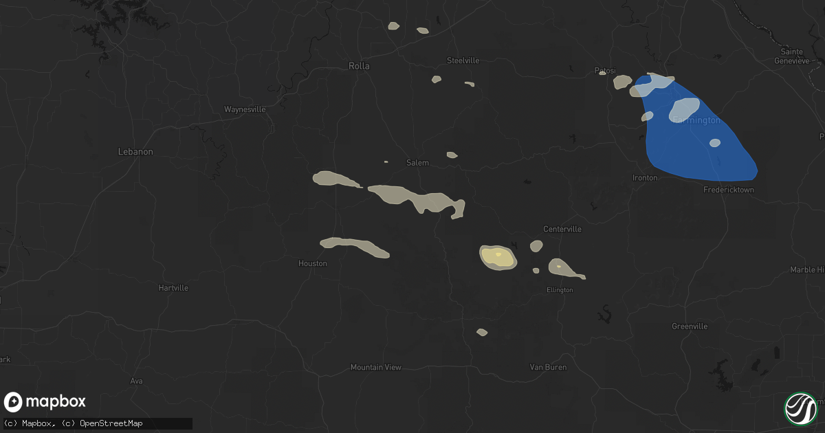 Hail map in Jadwin, MO on July 31, 2026