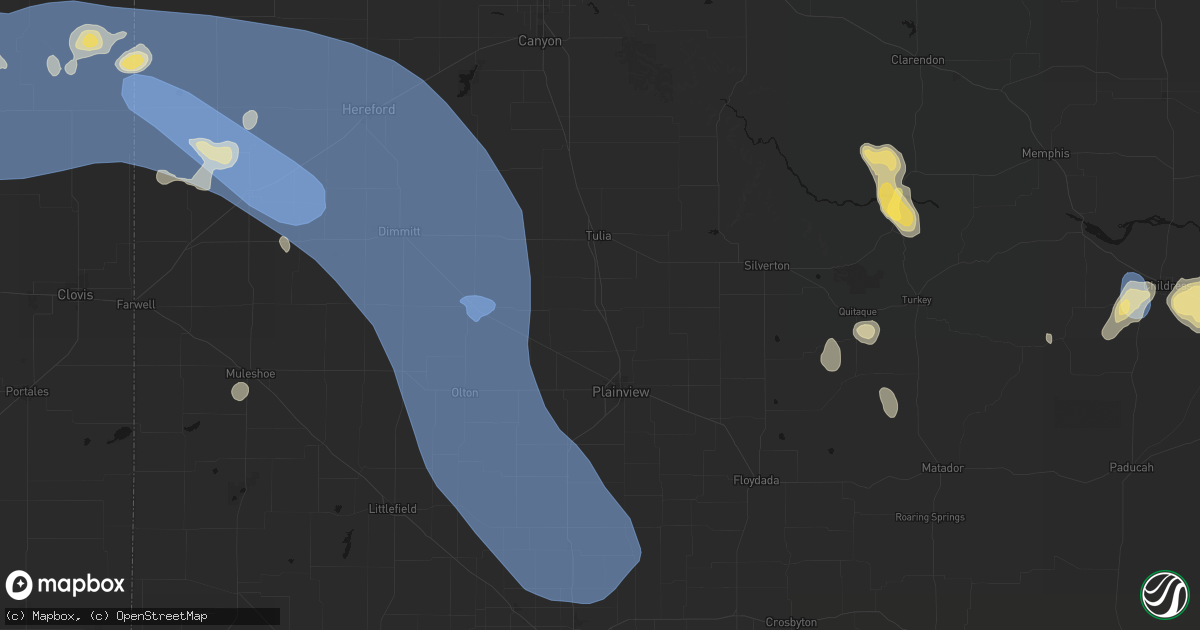 Hail map in Kress, TX on July 31, 2026