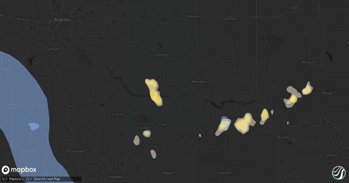 Hail map in Lakeview, TX on July 31, 2026