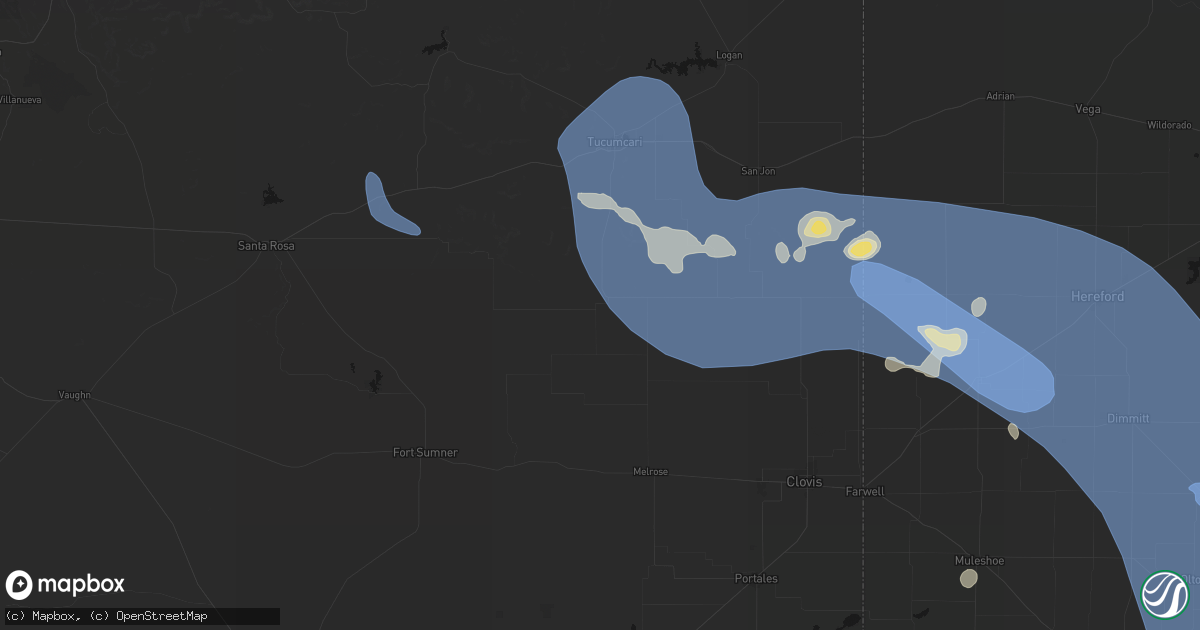 Hail map in Mcalister, NM on July 31, 2026