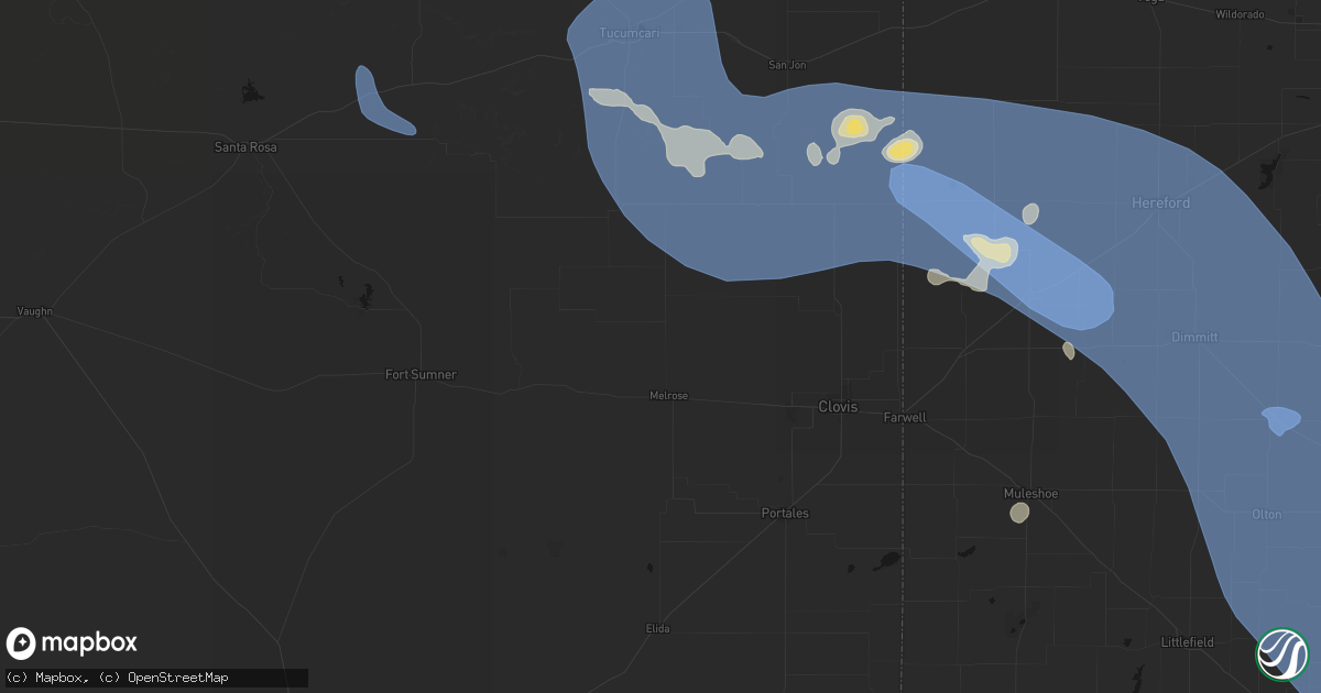 Hail map in Melrose, NM on July 31, 2026