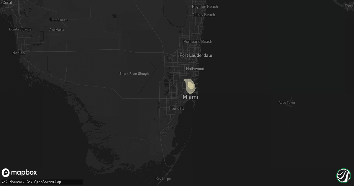 Hail map in Miami, FL on July 31, 2026