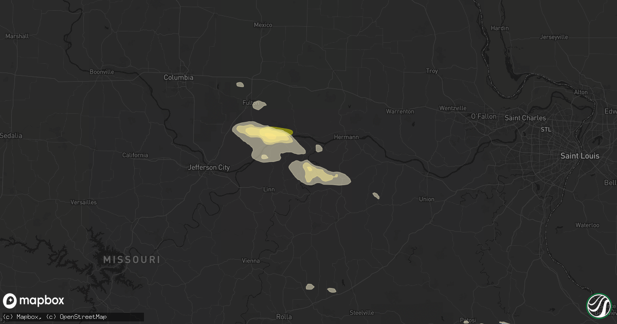 Hail map in Morrison, MO on July 31, 2026