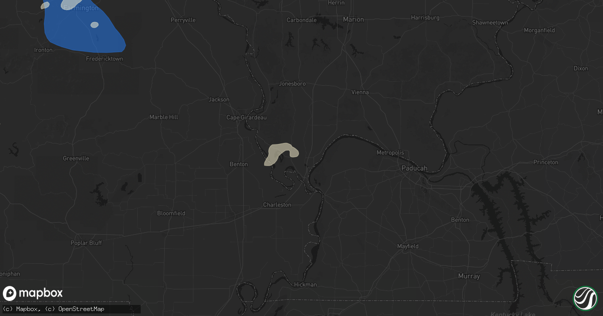 Hail map in Mounds, IL on July 31, 2026