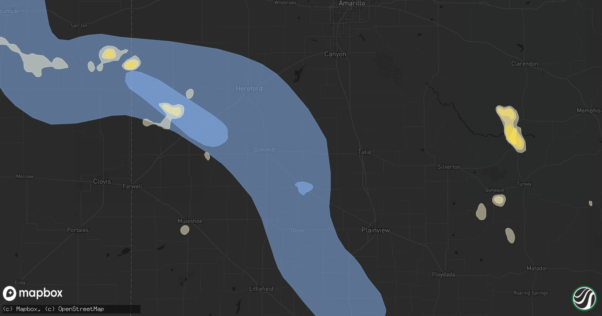 Hail map in Nazareth, TX on July 31, 2026