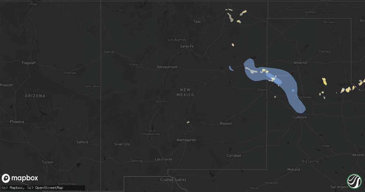 Hail map in New Mexico on July 31, 2026