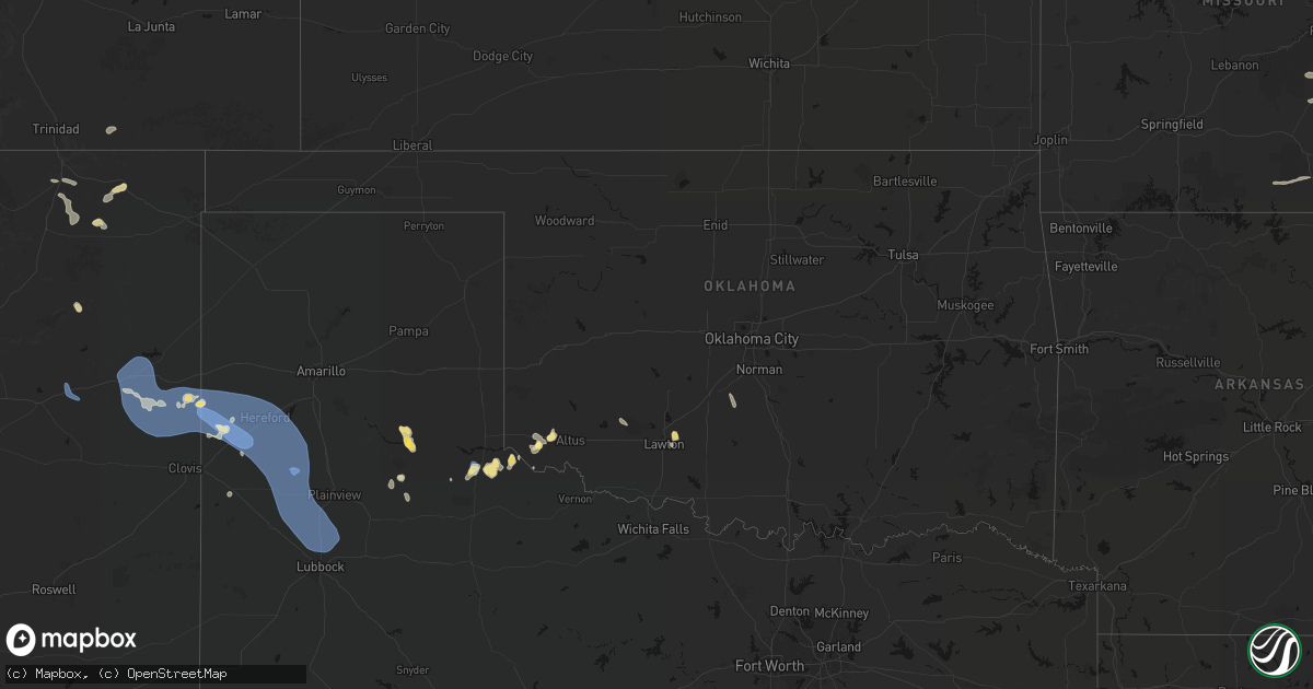Hail map in Oklahoma on July 31, 2026