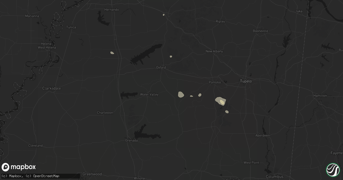 Hail map in Paris, MS on July 31, 2026