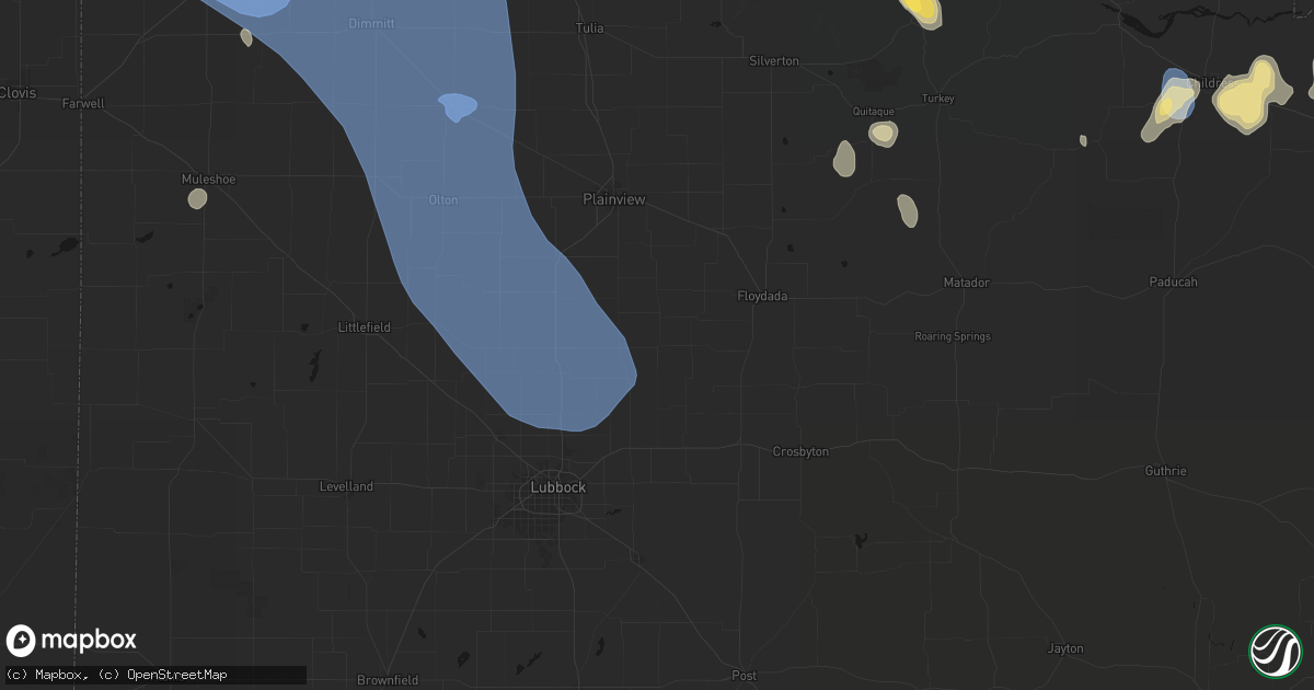 Hail map in Petersburg, TX on July 31, 2026