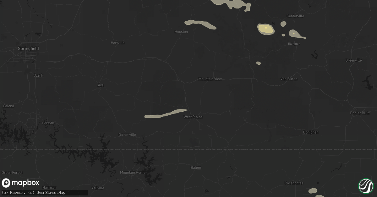 Hail map in Pomona, MO on July 31, 2026