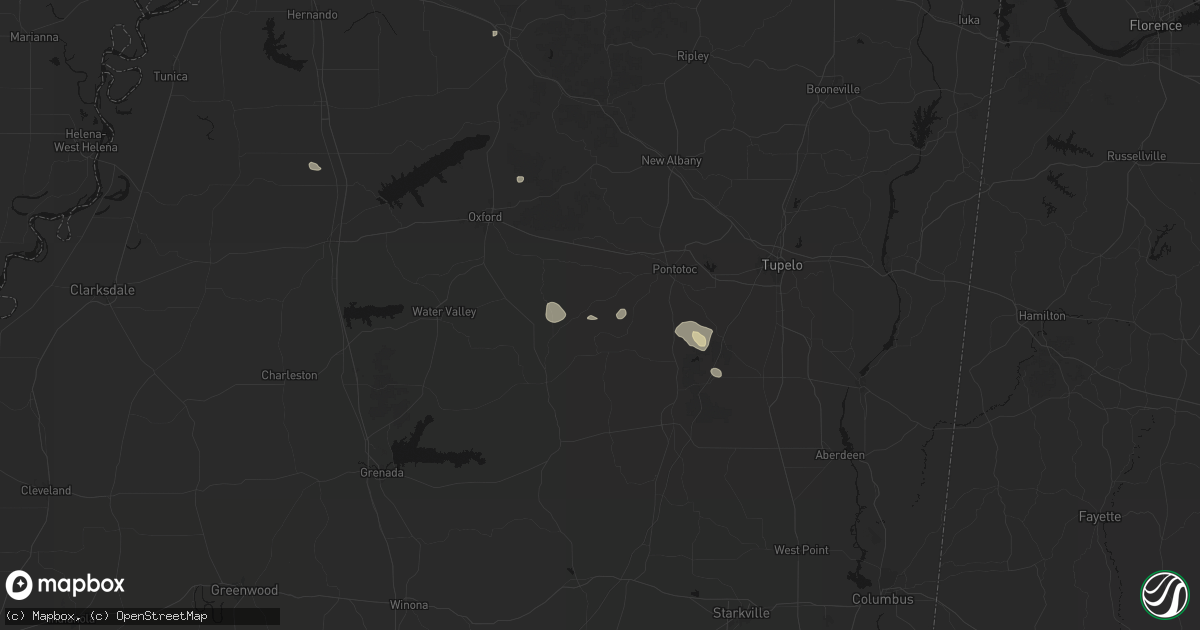 Hail map in Randolph, MS on July 31, 2026