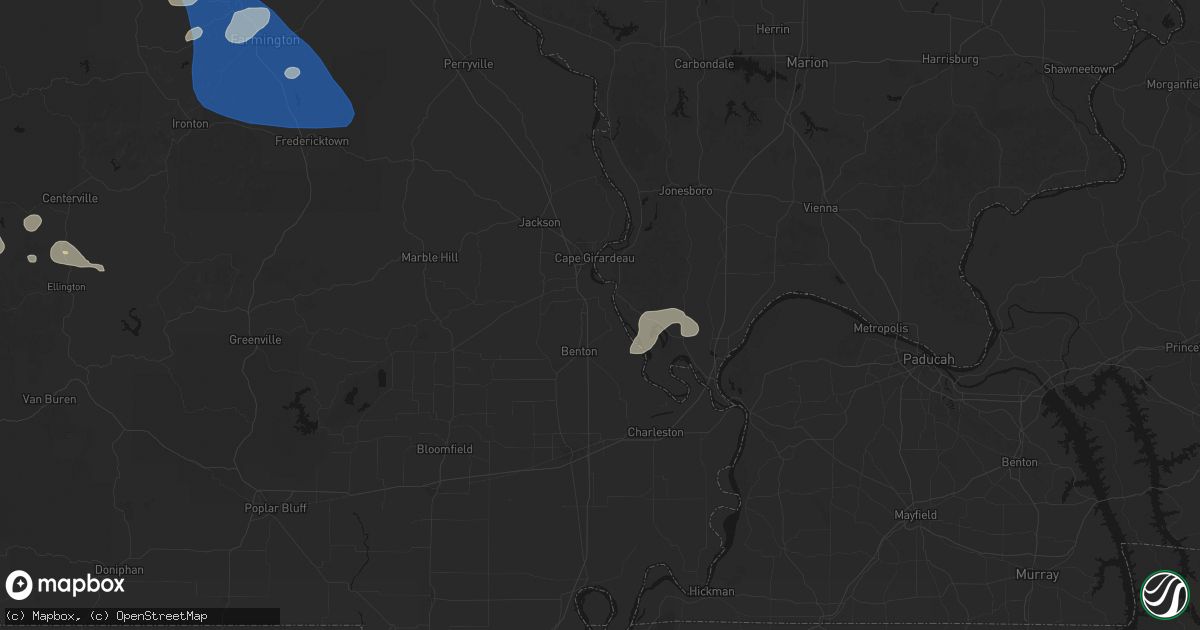 Hail map in Scott City, MO on July 31, 2026