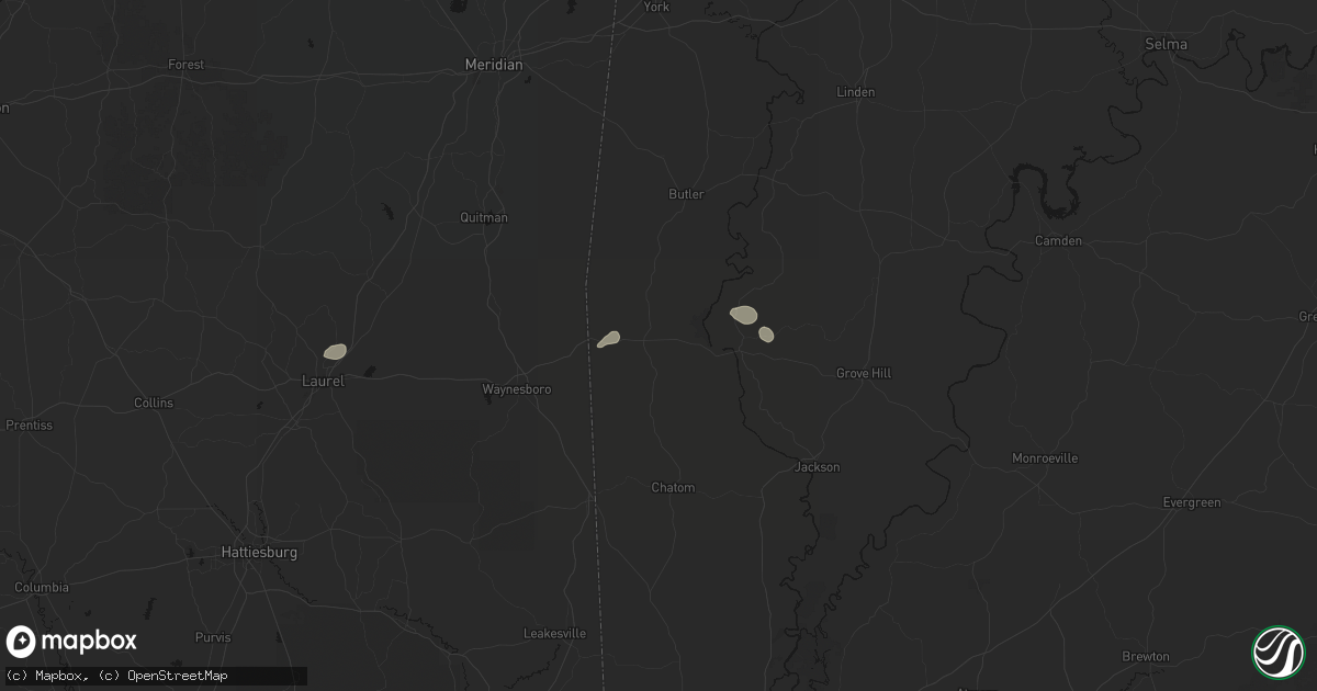Hail map in Silas, AL on July 31, 2026