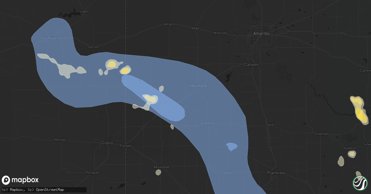 Hail map in Summerfield, TX on July 31, 2026