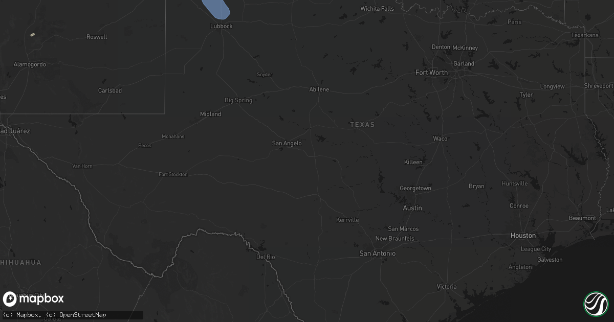 Hail map in Texas on July 31, 2026