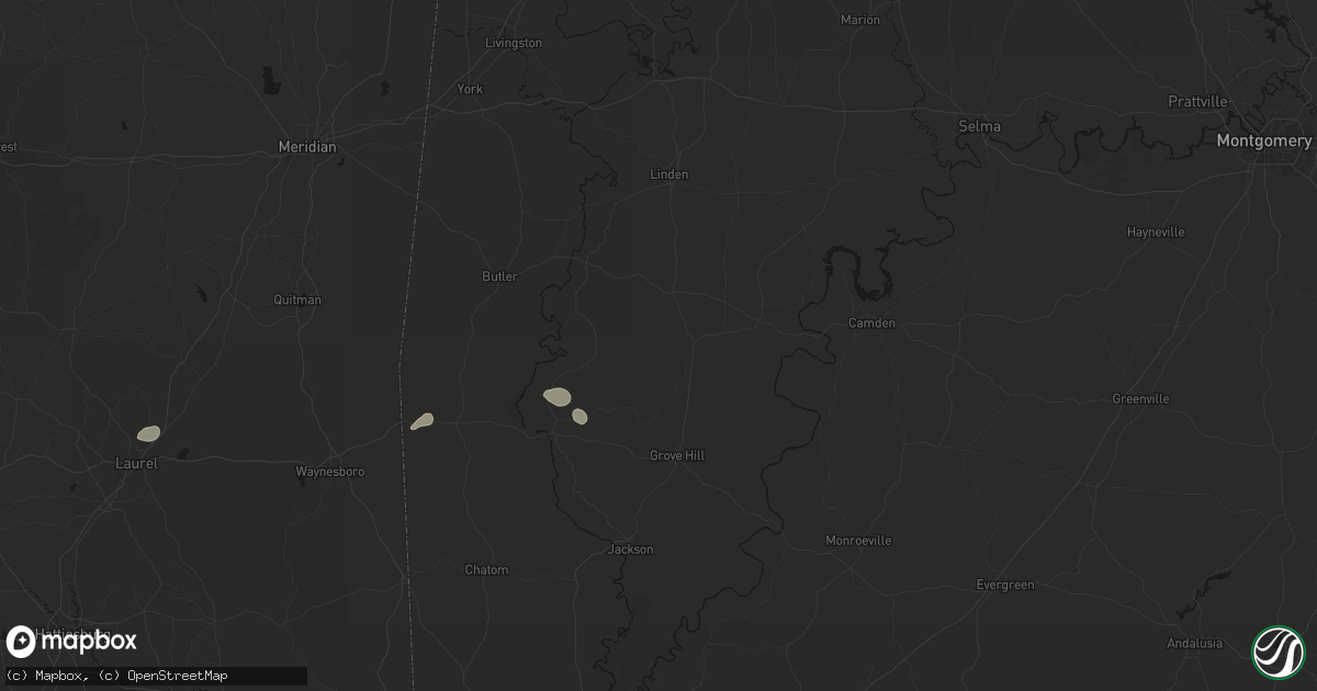 Hail map in Thomasville, AL on July 31, 2026
