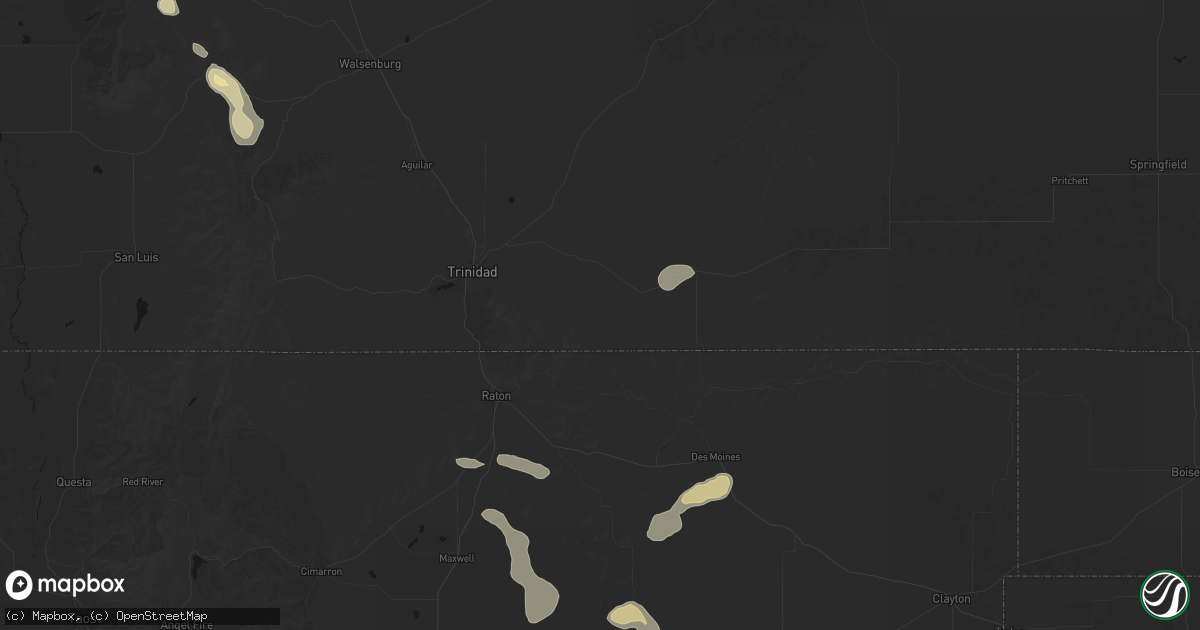 Hail map in Trinchera, CO on July 31, 2026