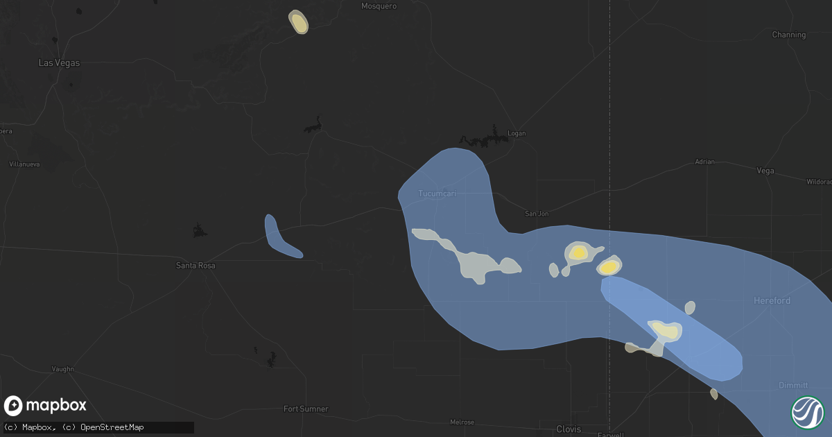 Hail map in Tucumcari, NM on July 31, 2026