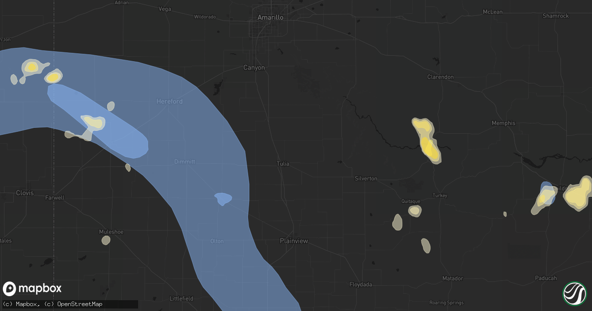 Hail map in Tulia, TX on July 31, 2026