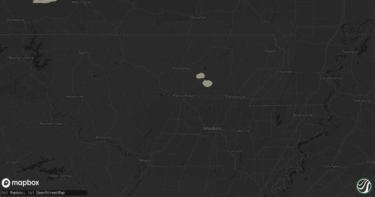Hail map in Walnut Ridge, AR on July 31, 2026