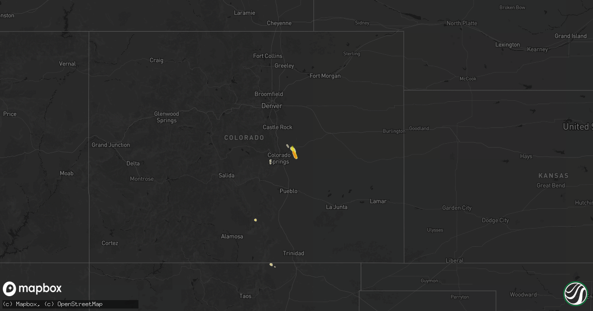 Hail map on July 31, 2026